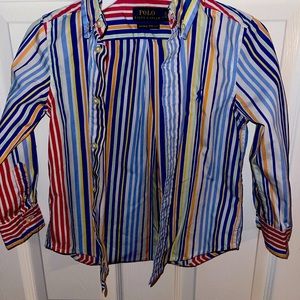 Little boy Polo Ralph Lauren button down shirt multi color.